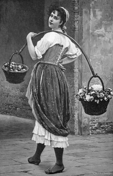 Framed Print : Italian Flower and Fruit Seller in Naples Framed Print : Italian Flower and Fruit Seller in Naples