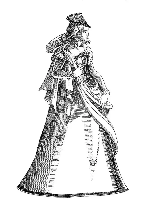 Framed Print : Italian Lady from Siena, 1570, History of Fashion