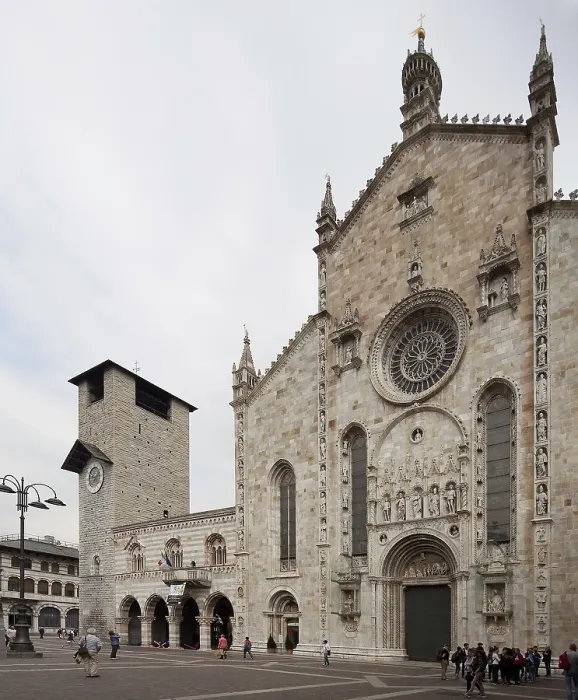 Framed Print : Italy Como Cathedral Started in 1396 Construction continued into the 16th century left Town Hall BROLETTO Started