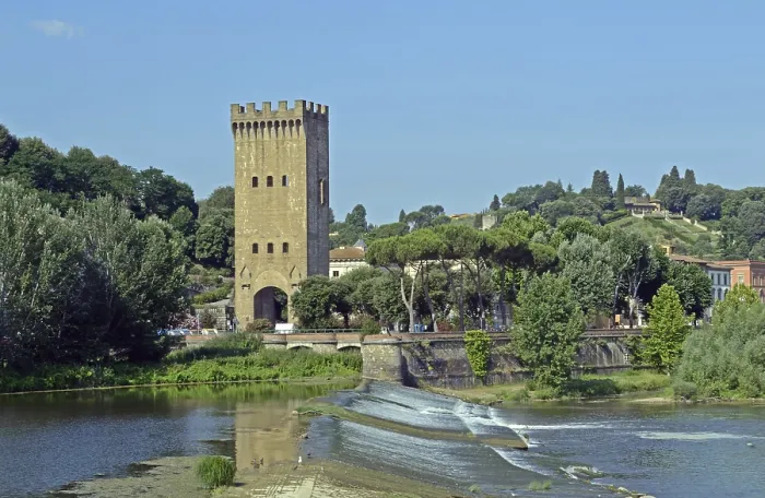 Framed Print : Italy, Florence, Arno, Tower of the Sexes Framed Print : Italy, Florence, Arno, Tower of the Sexes
