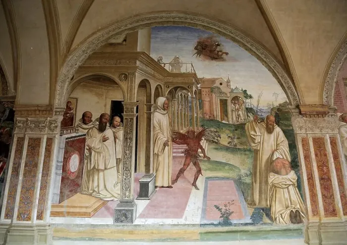 Framed Print : Italy, Monte Oliveto Abbey, Abbazia di Monti Olivieti Maggiore