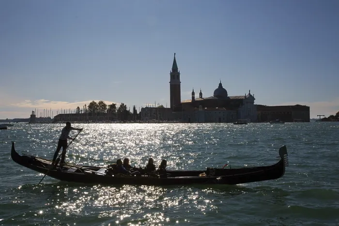 Framed Print : Italy Venice San Giorgio Maggiore -6 Construction period 1566-1610 seen from the Doge's Palace via the Bacino di