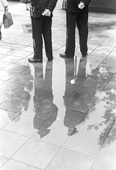 Framed Print : It's a rainy day in Stockholm Sweden 1954