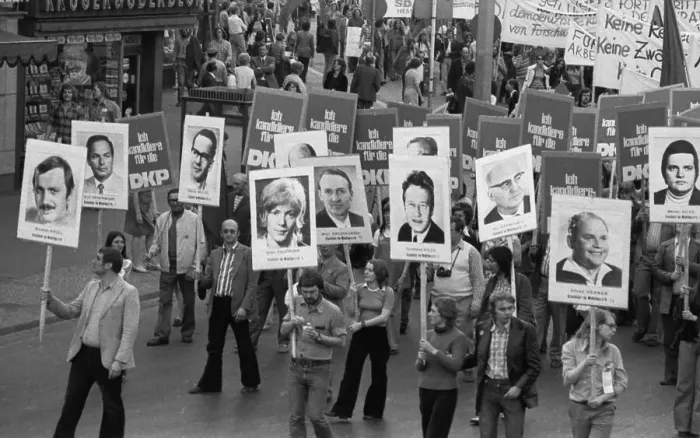Framed Print : During the IV Federal Congress of the DKP-affiliated SDAJ