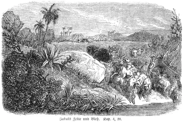Framed Print : Jacob's tents and cattle, huts
