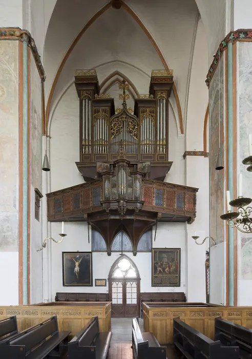 Framed Print : Jakobikirche, Stellwagen organ from 1636