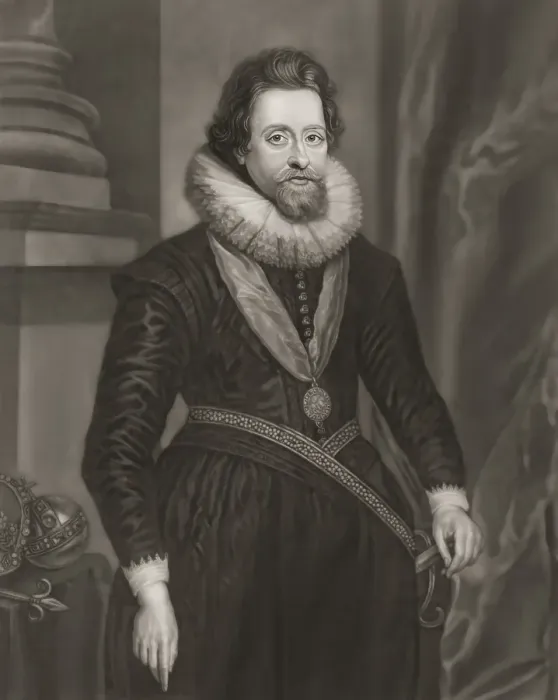 Framed Print : James VI and I, James Charles Stuart, 1566 - 1625, King of England, Scotland and Ireland, digitally edited
