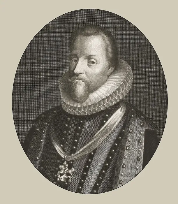 Framed Print : James VI and I, James Charles Stuart, 1566 - 1625, King of England, Scotland and Ireland, digitally edited