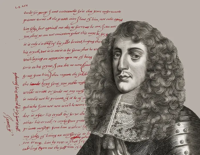 Framed Print : James VI and I, James Charles Stuart, 1566 - 1625, King of England, Scotland and Ireland, handwritten letter, digitally edited