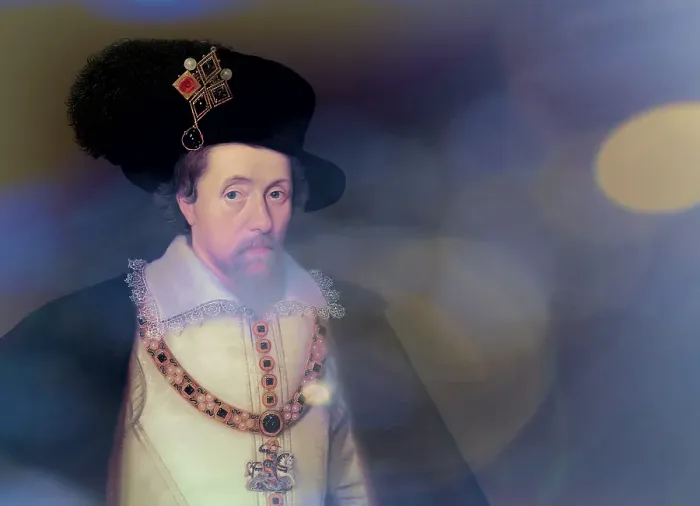 Framed Print : James VI and I, James Charles Stuart, 1566 - 1625, King of England, Scotland and Ireland, digitally edited after a painting by John de Critz Framed Print : James VI and I, James Charles Stuart, 1566 - 1625, King of England, Scotland and Ireland, digitally edited after a painting by John de Critz