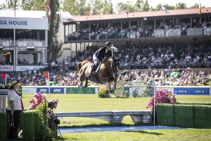 Framed Print : Jana Wargers of Germany and riding Dorette Old compete in the first round of the 1 Framed Print : Jana Wargers of Germany and riding Dorette Old compete in the first round of the 1