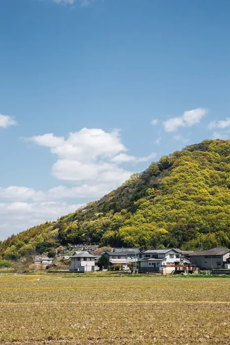 Framed Print : Japanese countryside village Kibitsu in Okayama
