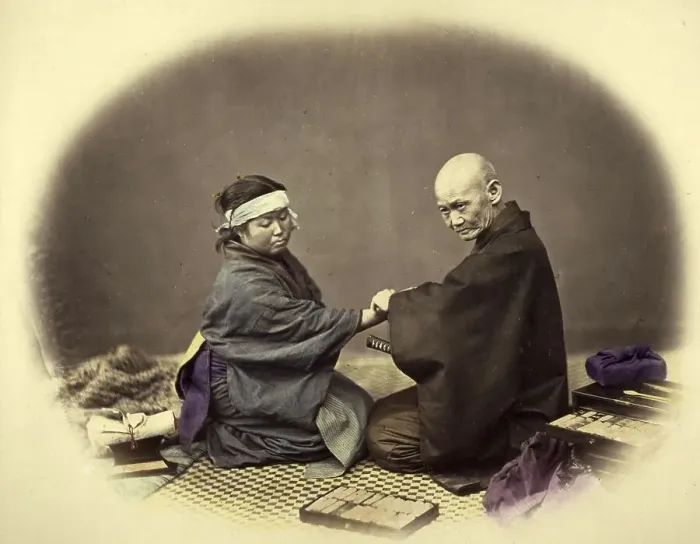 Framed Print : Japanese Doctor and Patient, 1868