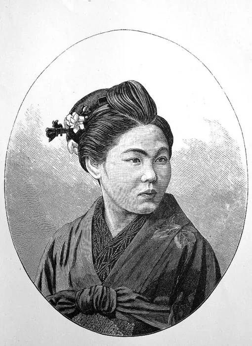 Framed Print : Japanese woman in kimono, Japan