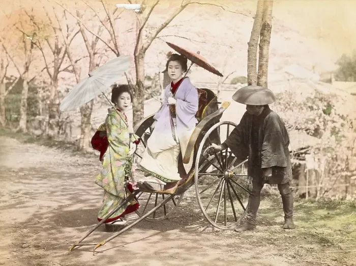 Framed Print : Japanese Women in Traditional Geisha Costume