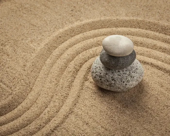 Framed Print : Japanese Zen stone garden, relaxation