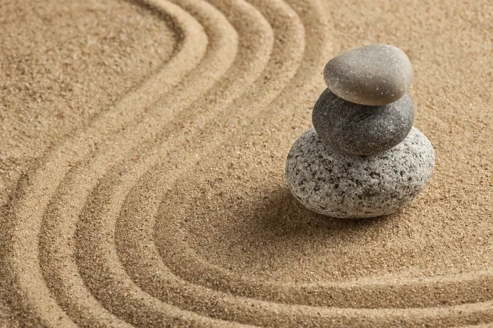 Framed Print : Japanese Zen stone garden, relaxation