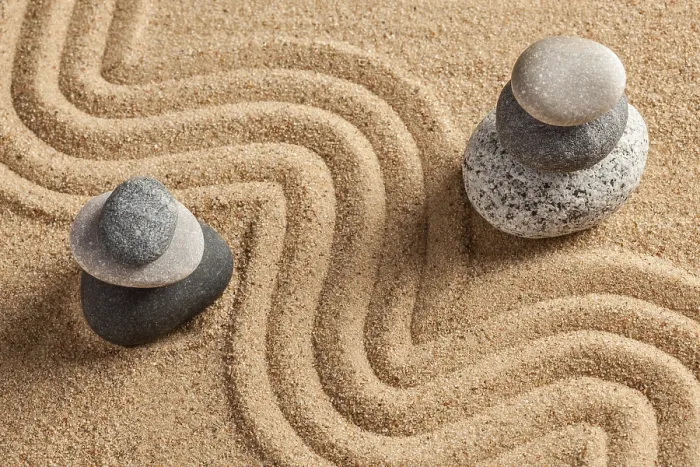 Framed Print : Japanese Zen stone garden, relaxation