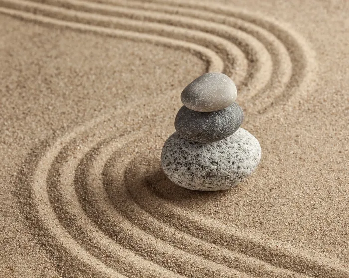 Framed Print : Japanese Zen stone garden, relaxation Framed Print : Japanese Zen stone garden, relaxation