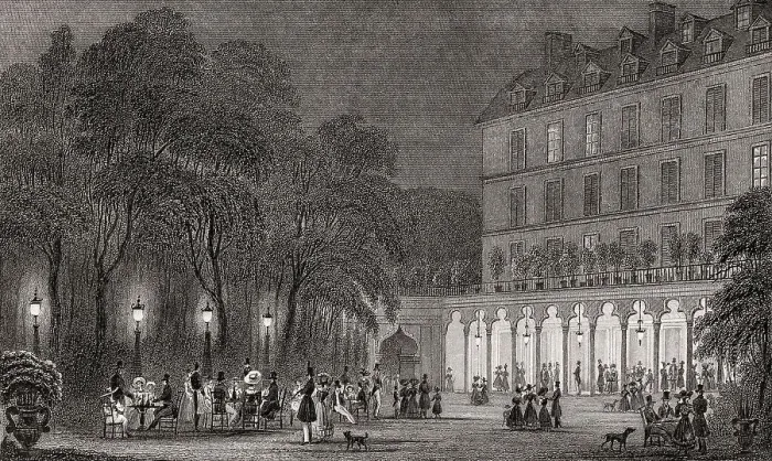 Framed Print : The Jardin Turc, Paris, antique steel engraved print Framed Print : The Jardin Turc, Paris, antique steel engraved print
