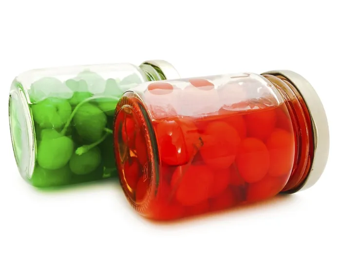 Framed Print : Jars With Cherry Over The White Background