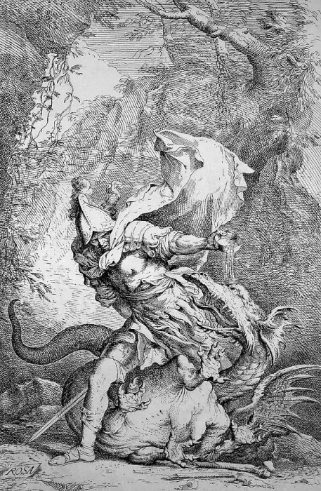 Framed Print : Jason fights the dragon, heroic figure from Greek myth Framed Print : Jason fights the dragon, heroic figure from Greek myth