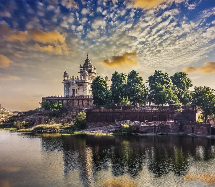 Framed Print : Jaswanth Thada mausoleum on sunset
