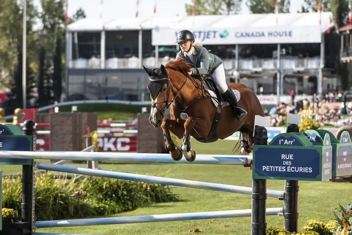 Framed Print : Jaydan Stettner of Canada and riding Ielinea JTL competes in the 1