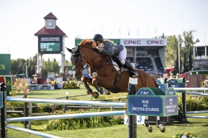Framed Print : Jaydan Stettner of Canada and riding Ielinea JTL competes in the 1