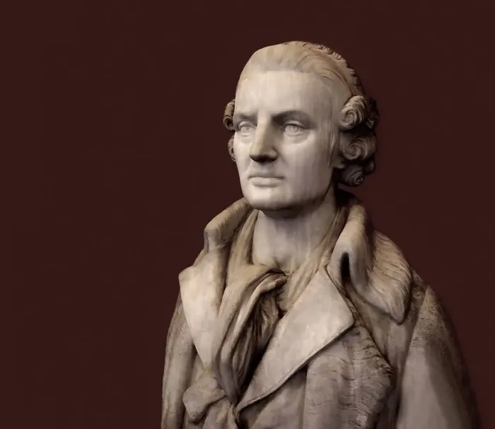 Framed Print : Jean-Baptiste Greuze, 1725 -1805, French painter, digitally edited after a Marble Bust by Symian, 1863