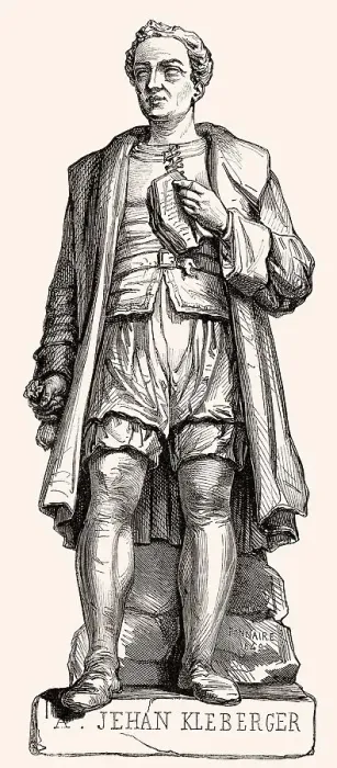 Framed Print : Jean Kleberger, 1485-1546, statue by L
