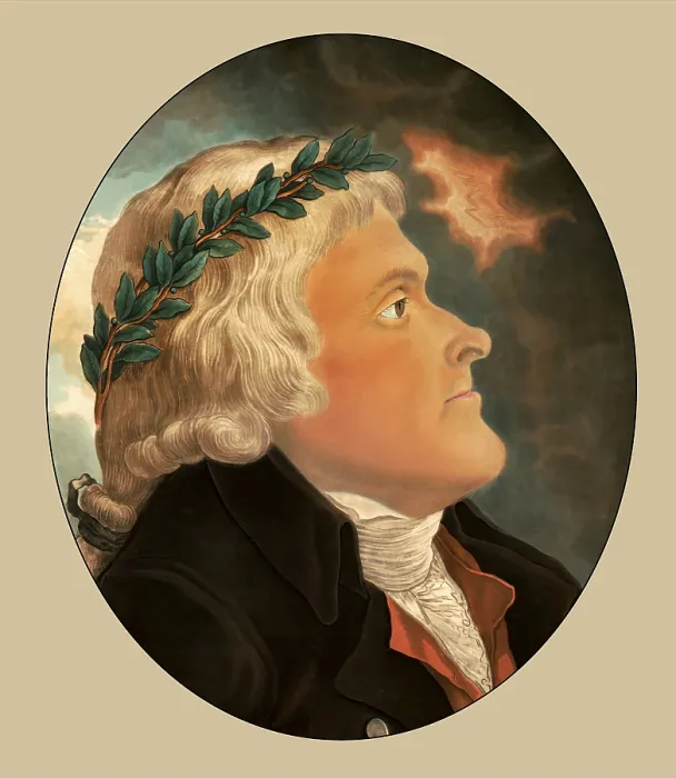 Framed Print : Jefferson shown as a philosopher