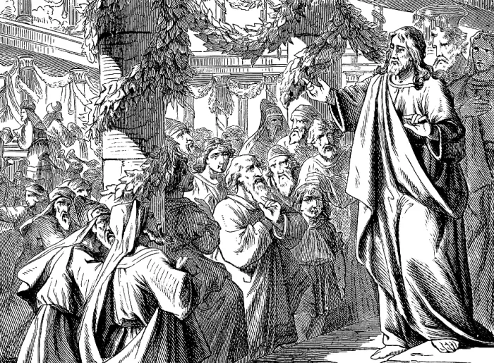 Framed Print : Jesus calls the people to him on the last day of the Feast of Tabernacles Framed Print : Jesus calls the people to him on the last day of the Feast of Tabernacles