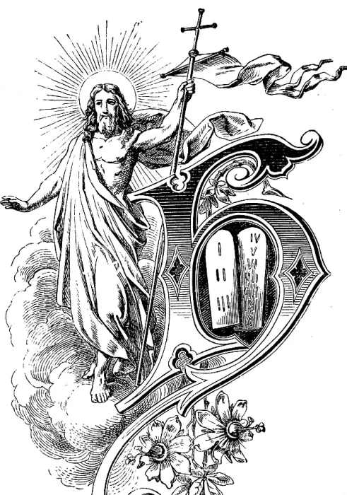 Framed Print : Jesus Christ with cross and halo