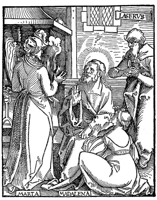 Framed Print : Jesus Christ with Mary Magdalene and Lazarus