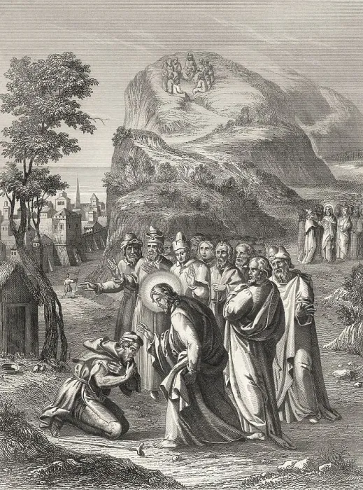 Framed Print : Jesus cleansing a leper, Miracle of Jesus Framed Print : Jesus cleansing a leper, Miracle of Jesus
