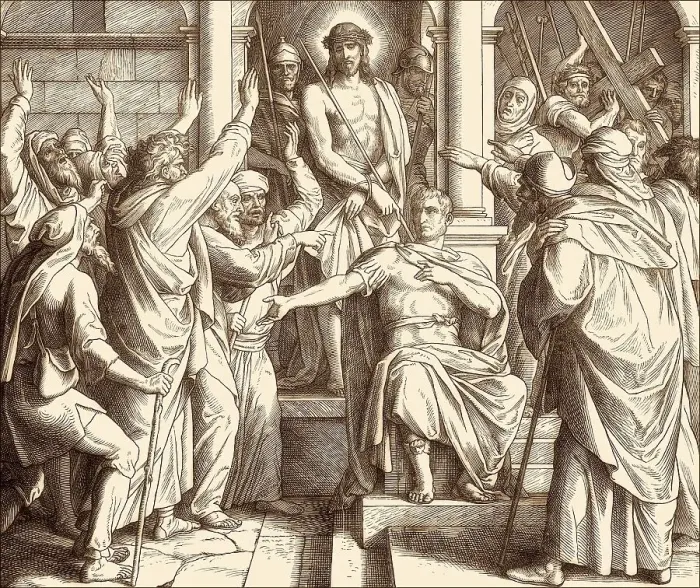 Framed Print : Jesus Delivered To Be Crucified by Pontius Pilate Framed Print : Jesus Delivered To Be Crucified by Pontius Pilate