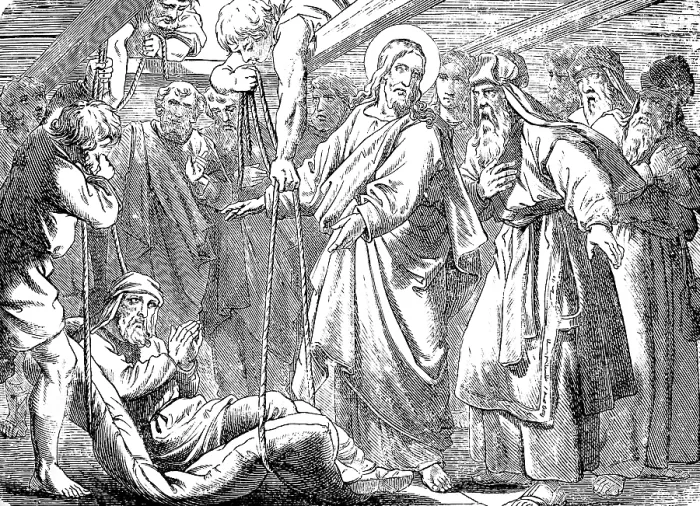 Framed Print : Jesus and the gout patient, Gospel of Mark Framed Print : Jesus and the gout patient, Gospel of Mark