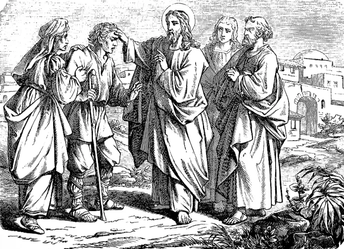 Framed Print : Jesus heals a blind man, Gospel of Mark Framed Print : Jesus heals a blind man, Gospel of Mark