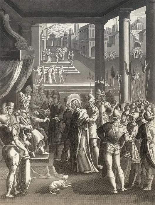 Framed Print : Jesus at Herod's court, New Testament Framed Print : Jesus at Herod's court, New Testament