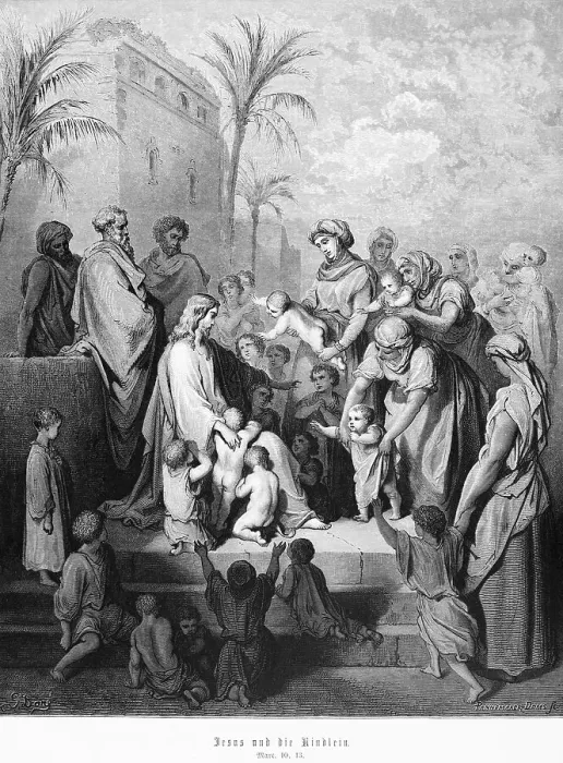 Framed Print : Jesus and the little children, Gospel of Mark Framed Print : Jesus and the little children, Gospel of Mark