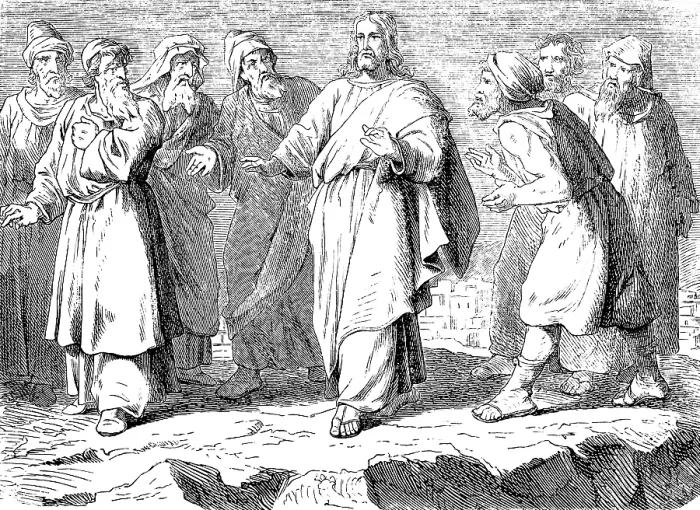 Framed Print : Jesus of Nazareth walks through the midst of his bitter enemies Framed Print : Jesus of Nazareth walks through the midst of his bitter enemies