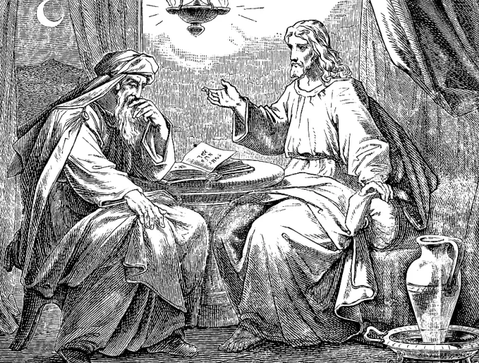 Framed Print : Jesus and Nicodemus, Gospel of St