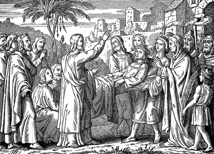 Framed Print : Jesus raised a young man from death and reunited him with his mother