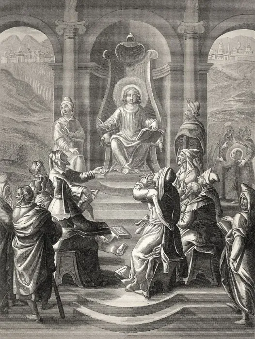 Framed Print : Jesus with the scholars in the Temple