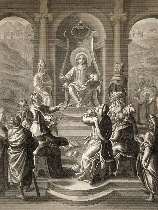 Framed Print : Jesus with the scholars in the Temple