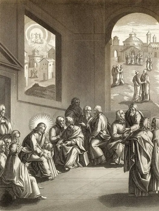 Framed Print : Jesus teaches the disciples about humilty and fraternal correction