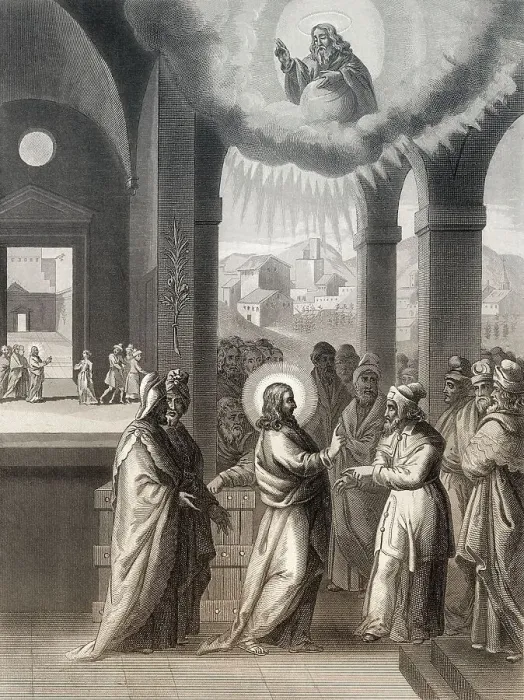 Framed Print : Jesus teaching in the temple, New Testament Framed Print : Jesus teaching in the temple, New Testament