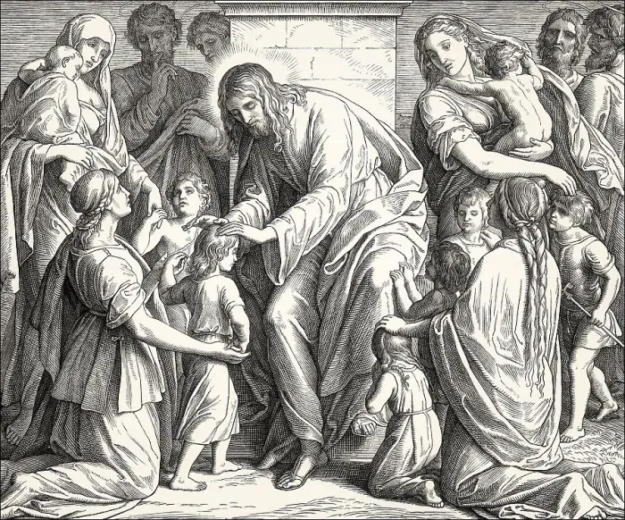 Framed Print : Jesus teachings referring to little children