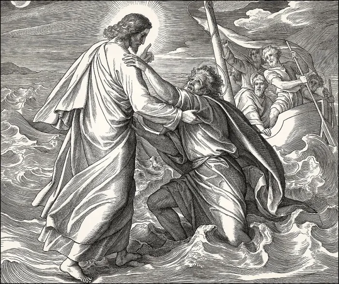 Framed Print : Jesus walking on the water, New Testament Framed Print : Jesus walking on the water, New Testament